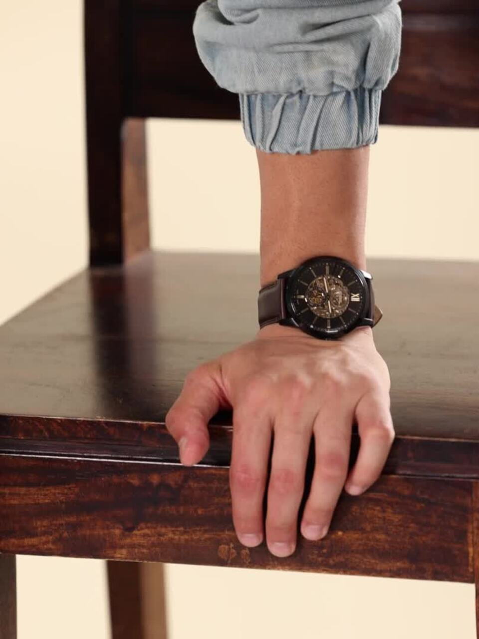 Buy Fossil Men Brown Skeleton Analogue Watch ME3155 Watches for