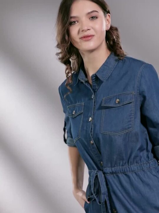 slim fit dress slacks 40s pink chambray cotton voile fit and flare dress with ribbon scallop –  Page of Air main image 0