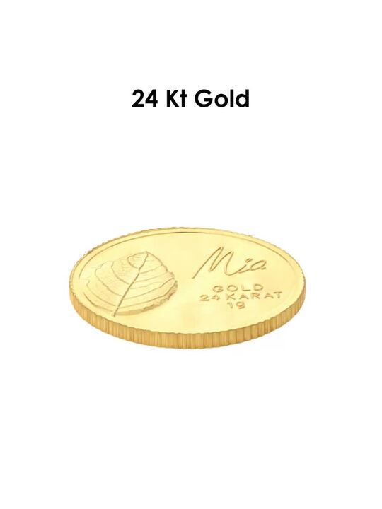 Buy Mia by Tanishq 24KT Gold Tulsi Leaf Coin gm Gold Coin