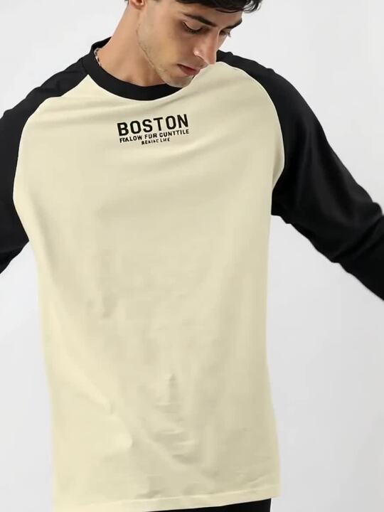 Buy Maniac Colourblocked Raglan Sleeves Cotton Oversized T-shirt