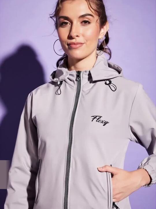 Buy BUY NEW TREND Women Grey Colourblocked Windcheater Crop