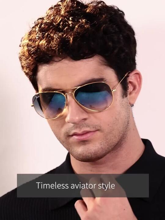 Buy RAY-BAN Men Gradient Blue Lens Pilot Sunglasses 0RB3025I001