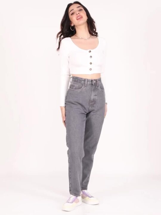 Buy Flying Machine Women Grey Straight Fit Light Fade Bleached