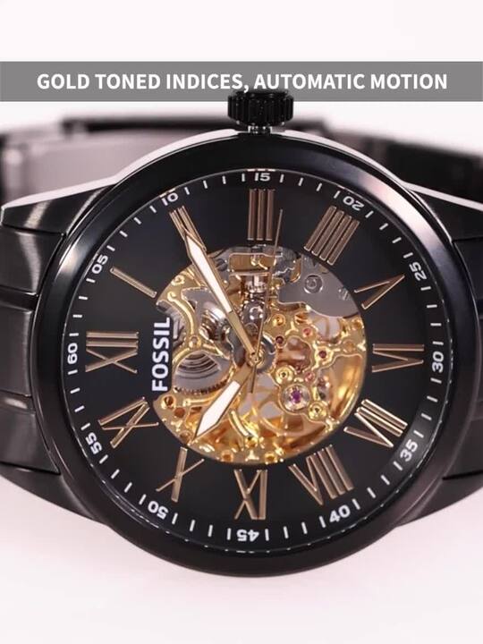 Buy Fossil Men Black Skeleton Dial Analogue Automatic Motion