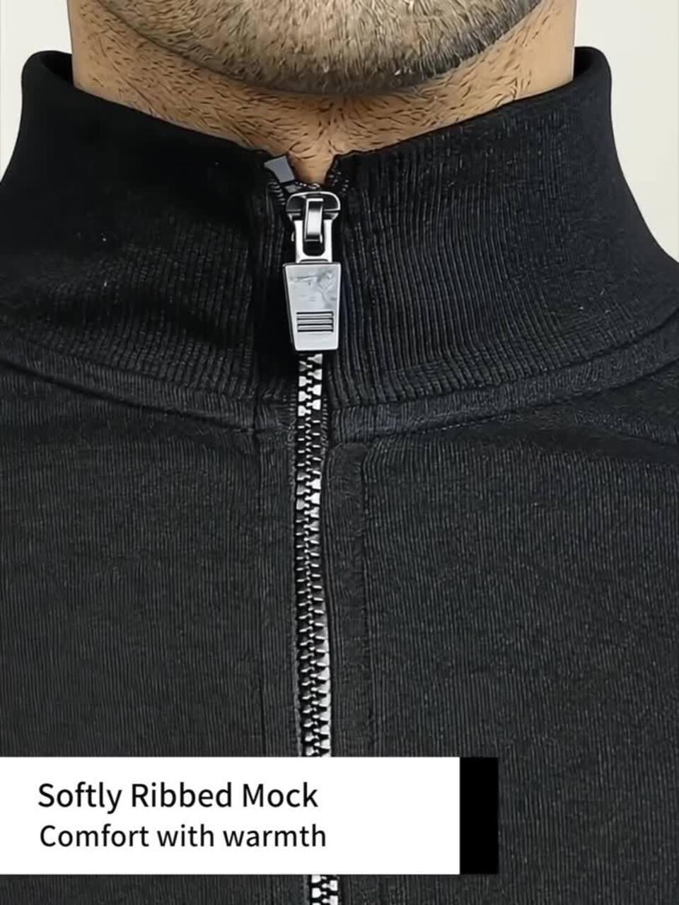 Buy XYXX Front-Open Mock Collar Cotton Sweatshirt - Jackets for