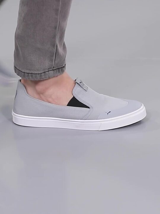 Buy Puma Men Grey \u0026 Blue Solid Lazy Knit Slip-On Sneakers - Casual Shoes  for Men 17219296 | Myntra
