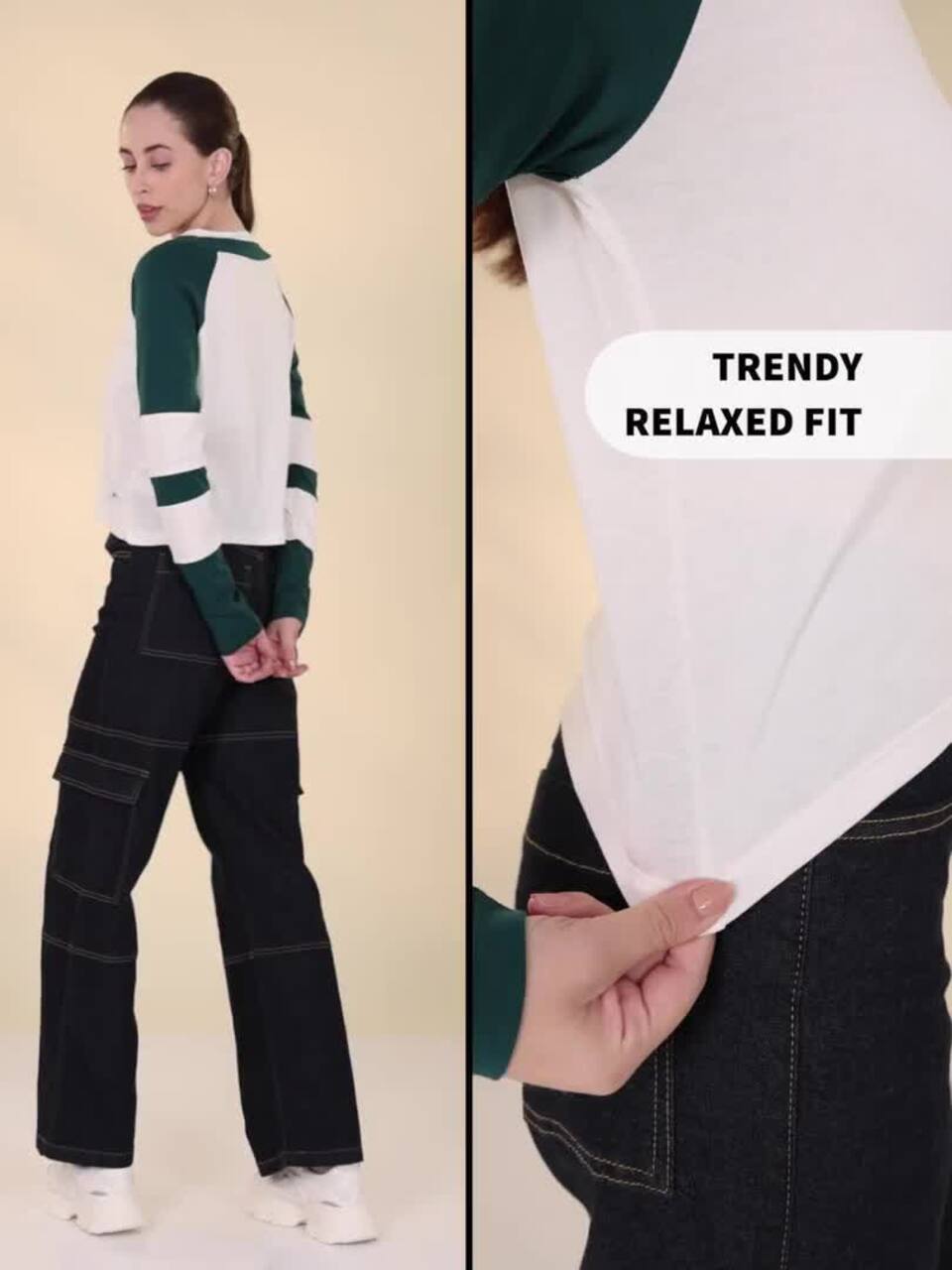tシャツ 「GATELESS」V NECK CROPPED RAGLAN T-SHIRT レディース セール】【GATELESS】V NECK CROPPED RAGLAN T-SHIRT（Tシャツ