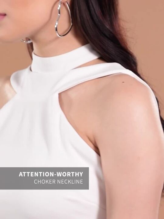 slim fit dress slacks Little White Halter Dress 4 main image 0