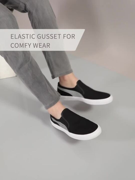Buy Puma Men Black Striped Madrid Slip-on Sneakers Casual Shoes