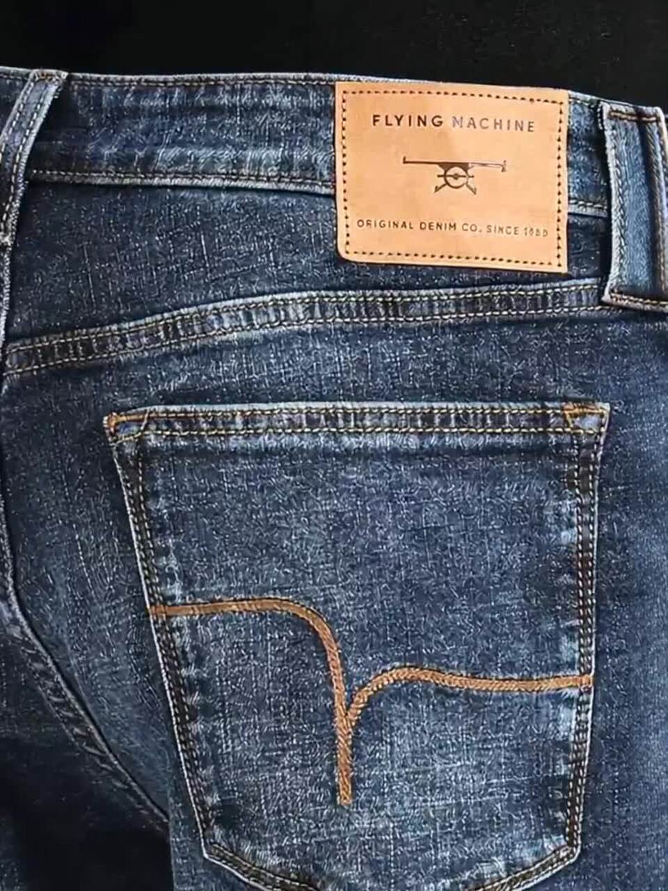 Blue Jeans Jeans Back Pocket Design Brands Buy Flying Machine Men