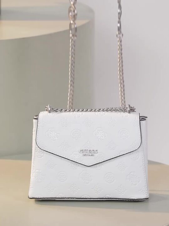 Buy GUESS Brand Logo Textured Structured Shoulder Bag Handbags