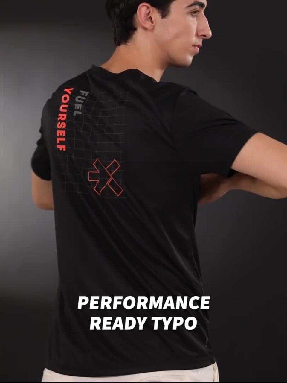 Buy HRX by Hrithik Roshan Printed Rapid-Dry Training T-shirt
