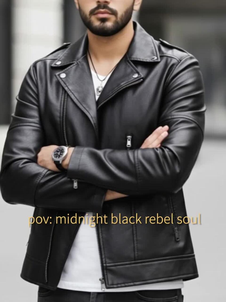Buy StyleCast x Revolte Men Lapel Collar Solid PU Casual Leather