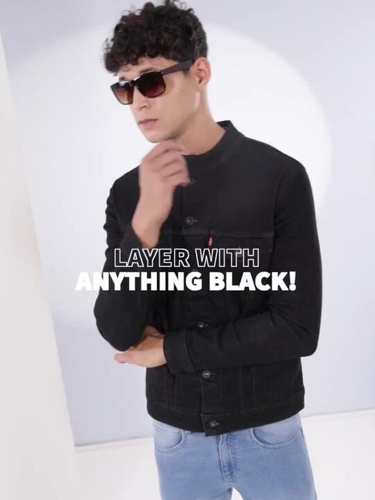 週末まで値下げ　Silver l black denim jacket Buy Roadster Men Charcoal Grey Distressed Denim Jacket