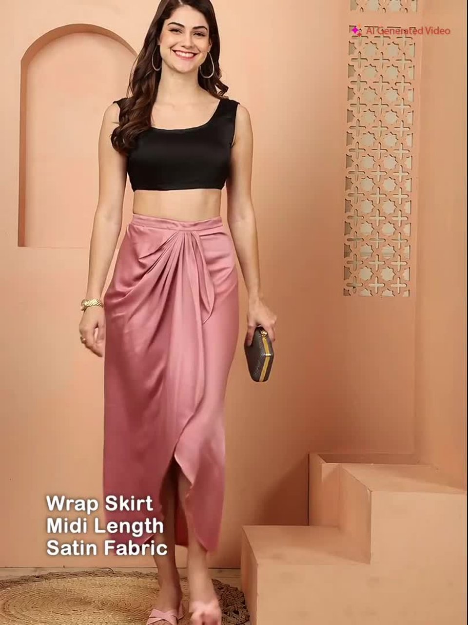 Buy NEUDIS Satin Wrap Midi Skirt - Skirts for Women 31697872 | Myntra