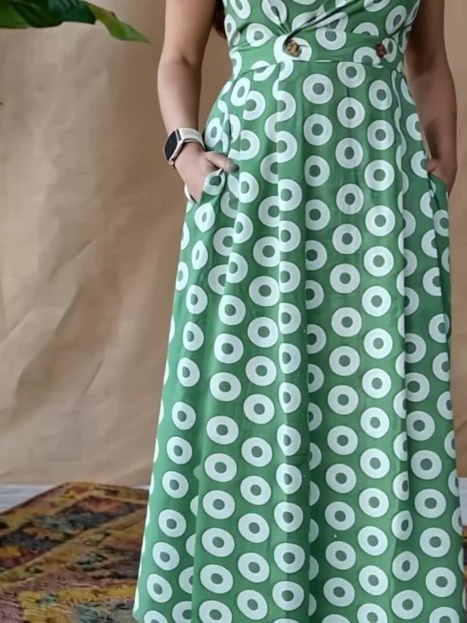 Buy THE INDIAN ETHNIC CO Green A-Line Batik Cotton Dress - Dresses for  Women 32314172 | Myntra