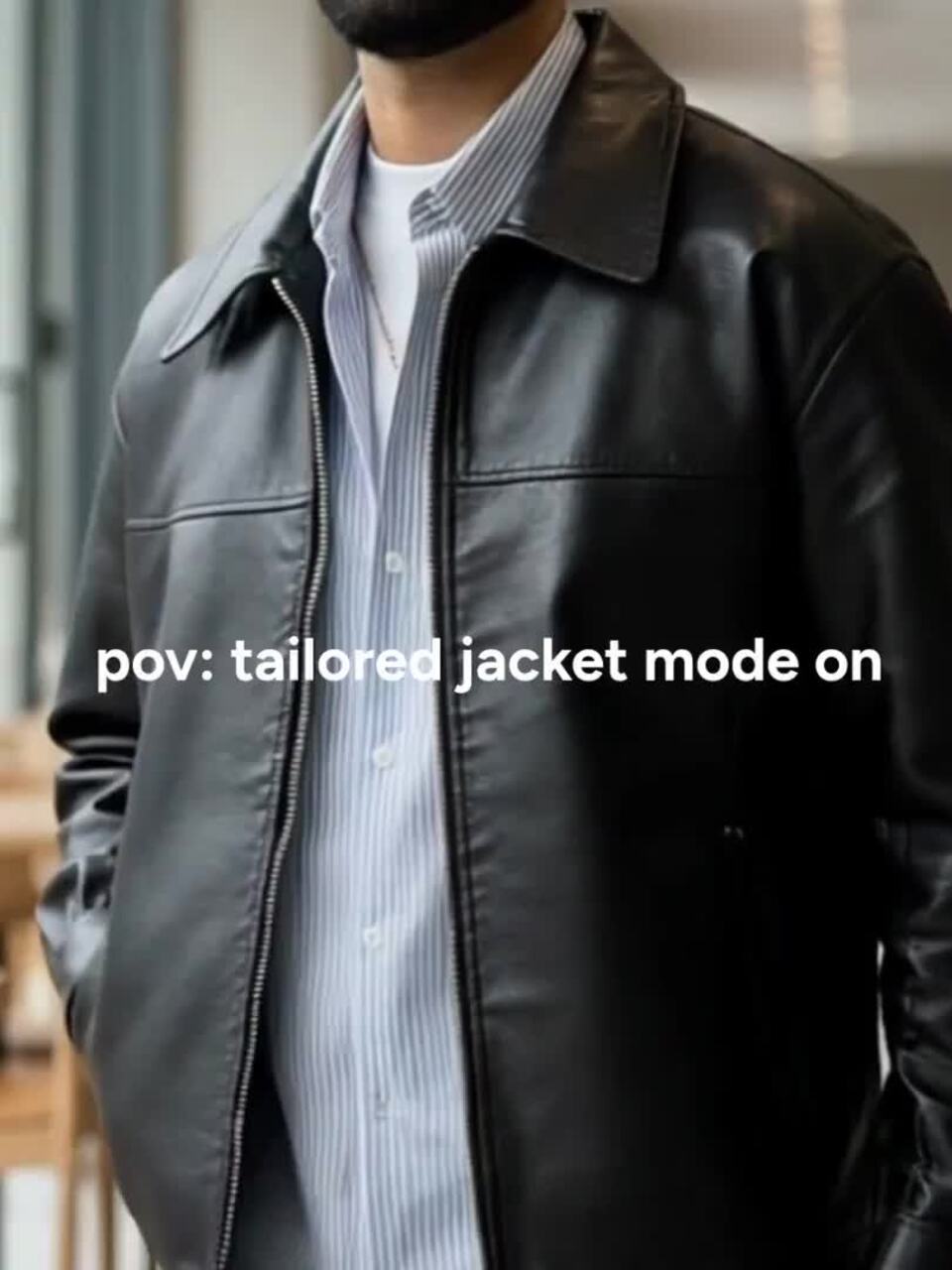 Buy StyleCast x Revolte Men Spread Collar Solid Casual Leather