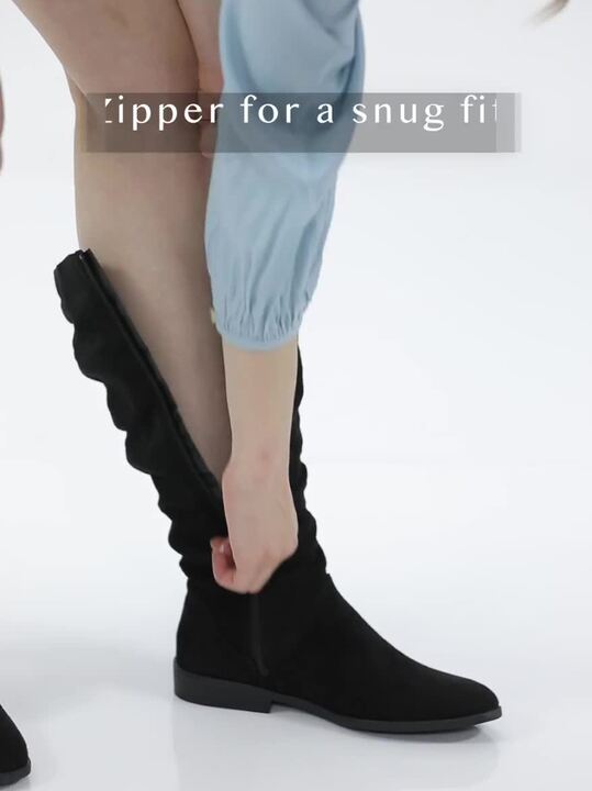 Buy DOROTHY PERKINS Women Black Solid High-Top Flat Boots Boots