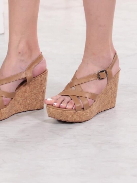 Buy Marc Loire Tan Strappy Platform Wedges Heels for Women