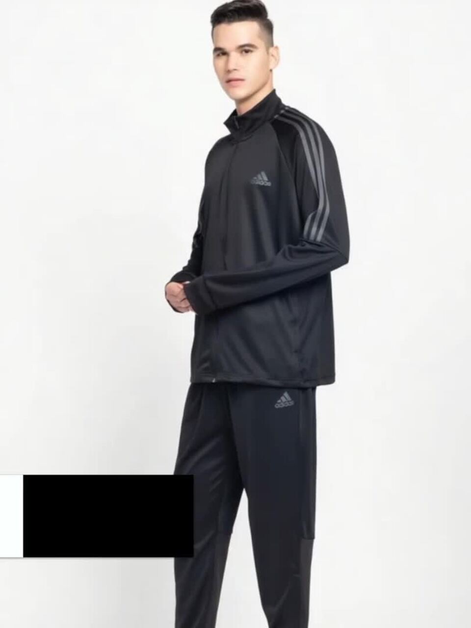 ADIDAS Men Sereno Zip-Front Mock Collar Long Sleeve Sports Tracksuit