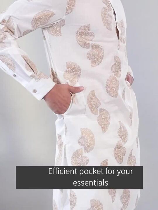 Buy Anouk Men Off White Ethnic Motifs Printed Pure Cotton