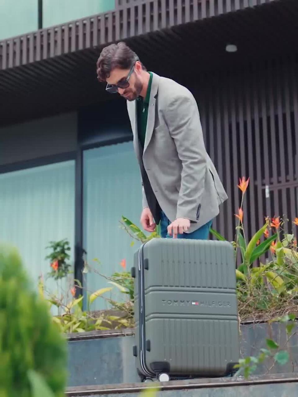 Buy Tommy Hilfiger Textured Stanford Large Trolley Suitcase