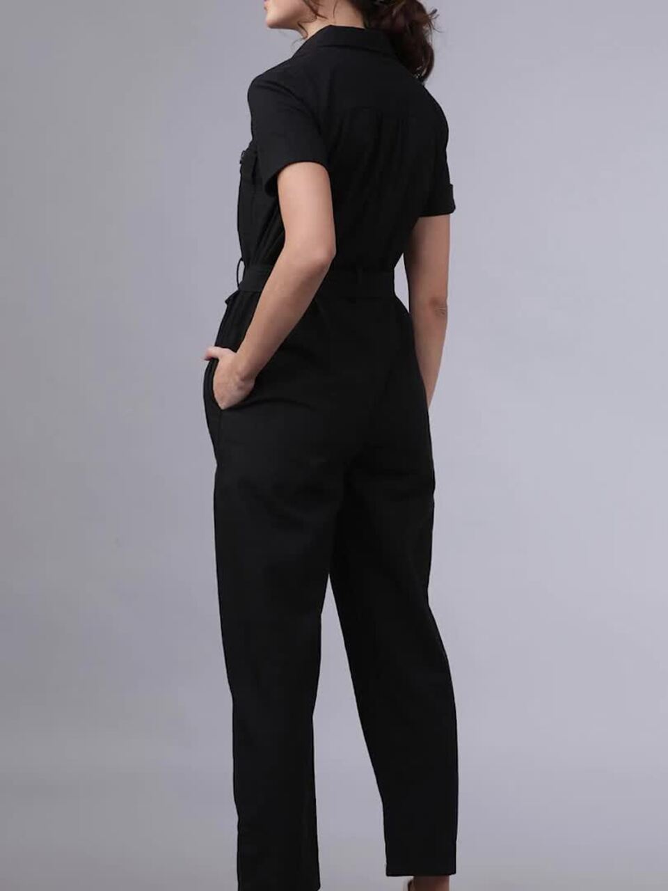 Buy Tokyo Talkies Women Black Solid Basic Jumpsuit - Jumpsuit for