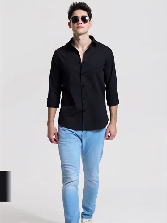 Buy SZN Textured Spread Collar Long Sleeves Standard Casual Shirt