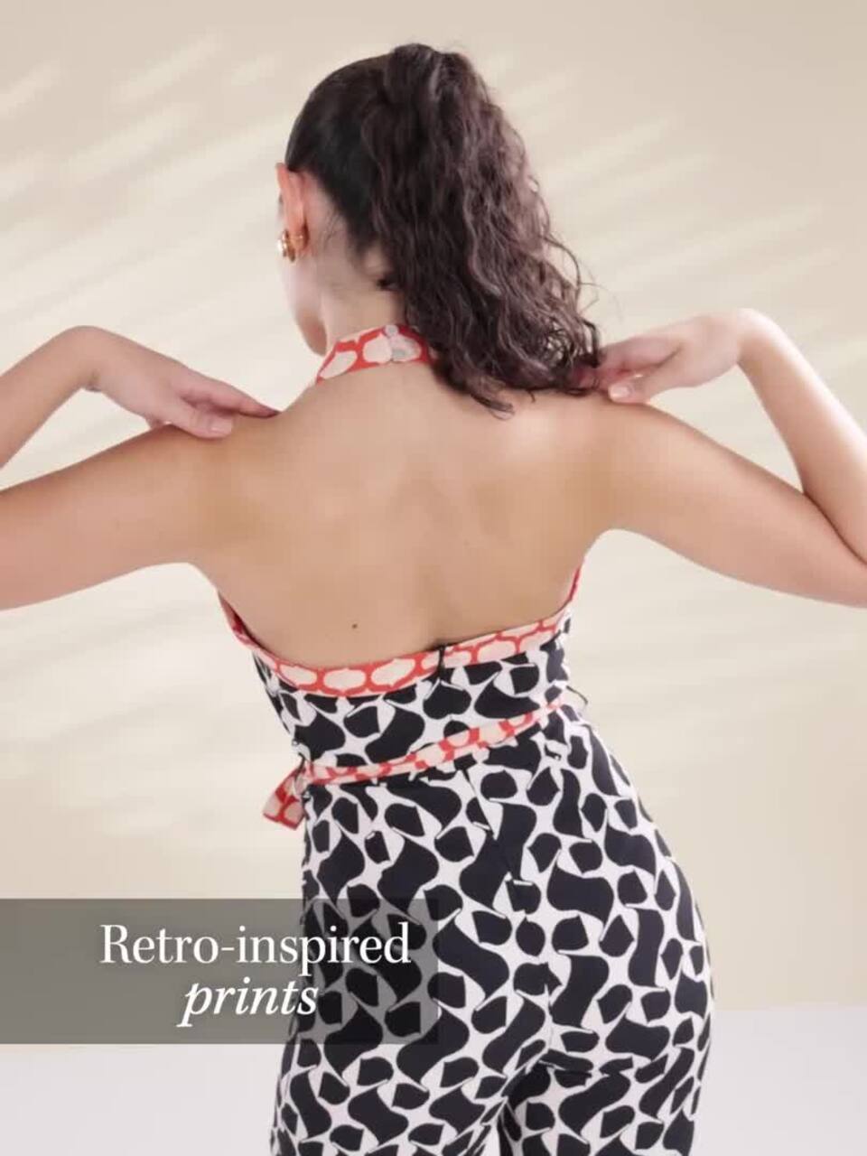 Buy MANGO Printed Halter Neck Wrap Jumpsuit Jumpsuit for Women