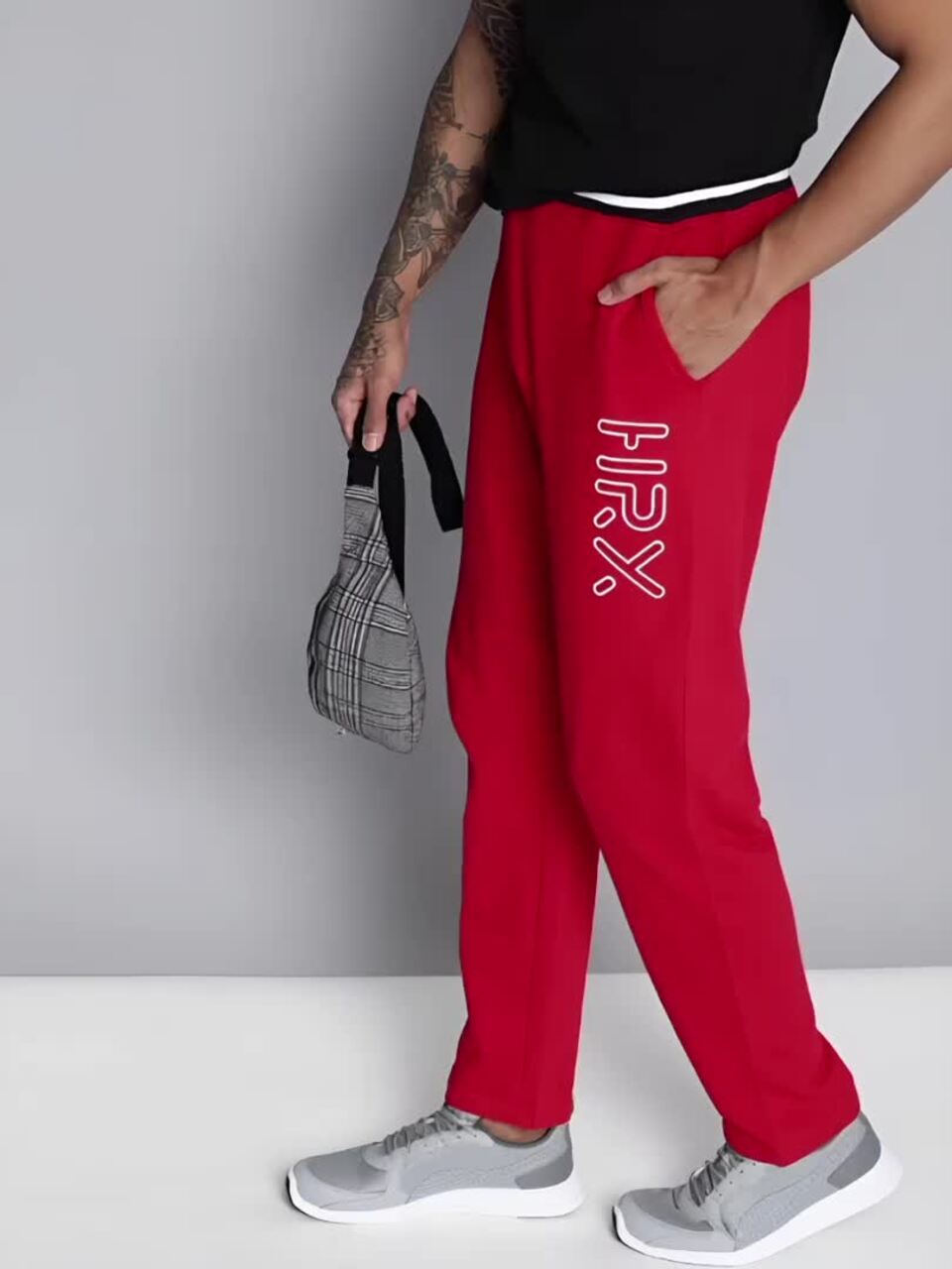 Buy HRX by Hrithik Roshan Men Red Pure Cotton Printed Detail