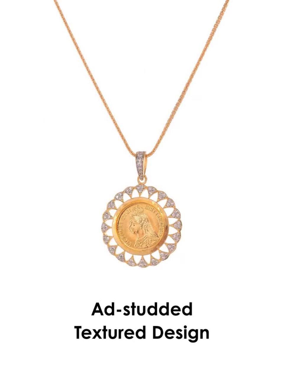 Buy Saraf RS Jewellery Gold-Plated White AD Studded Round Ginni - Main Image