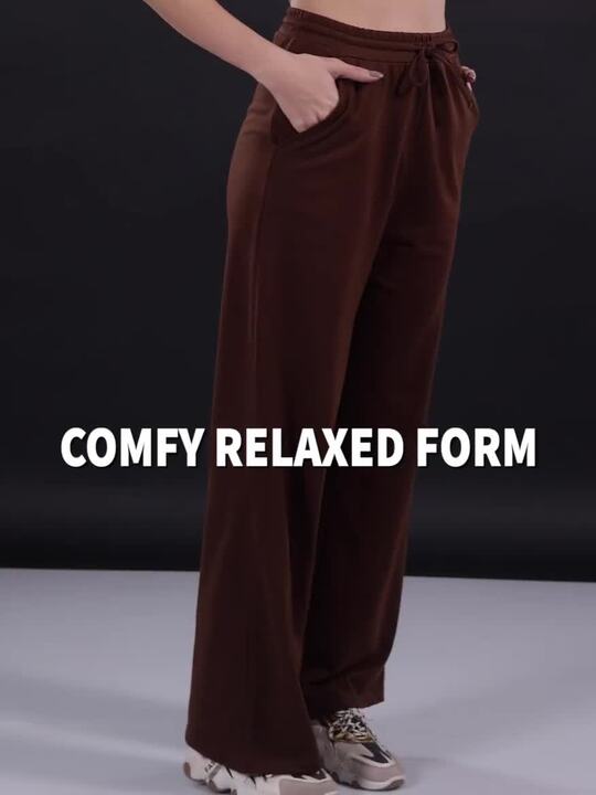 Buy SASSAFRAS Women Brown Cotton Relaxed fit Track Pants - Track