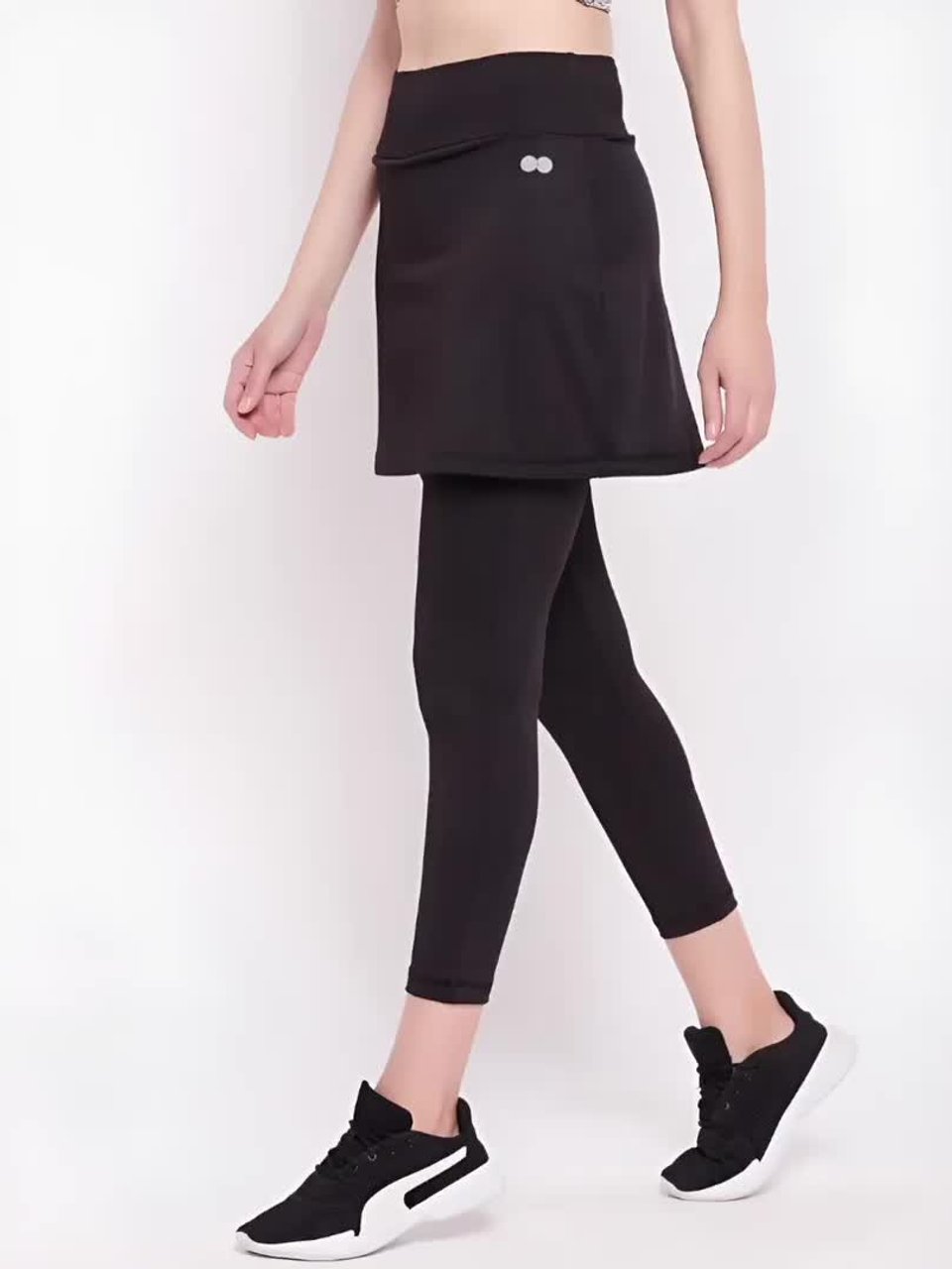 Buy Clovia Snug-Fit High Rise Active Skirt with Attached Tights