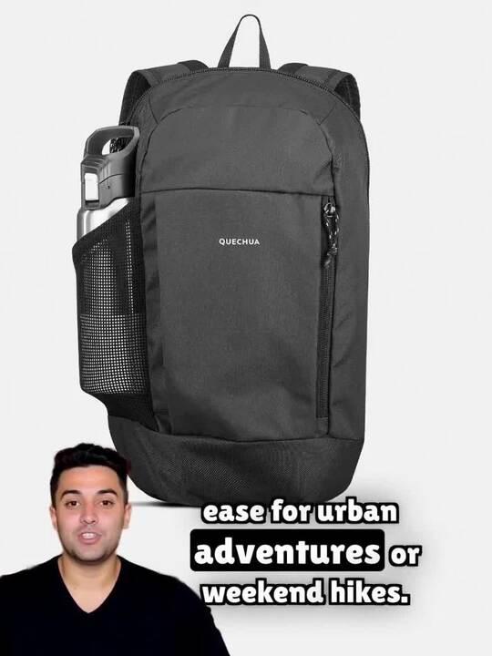 Buy Decathlon QUECHUA Black 10L Hiking Day Backpack Backpacks