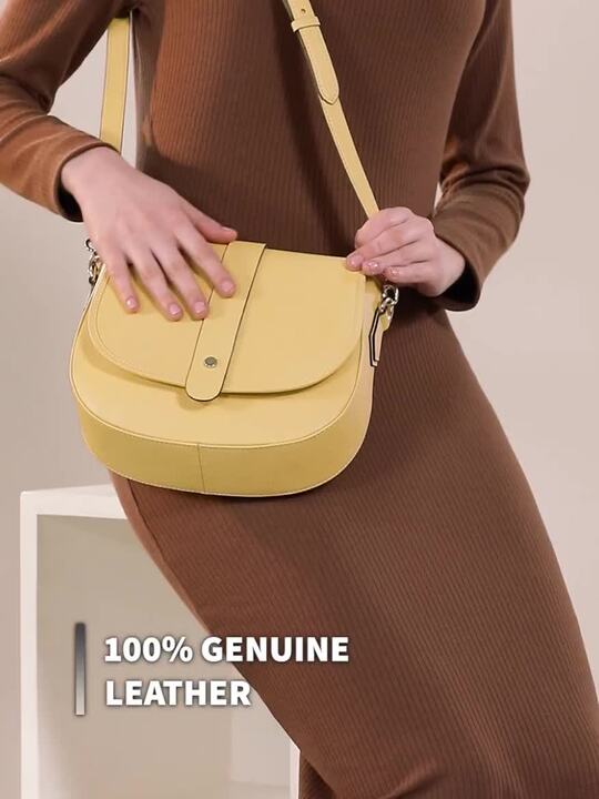 Buy MAI SOLI Women Yellow Textured Genuine Leather Madonna Sling