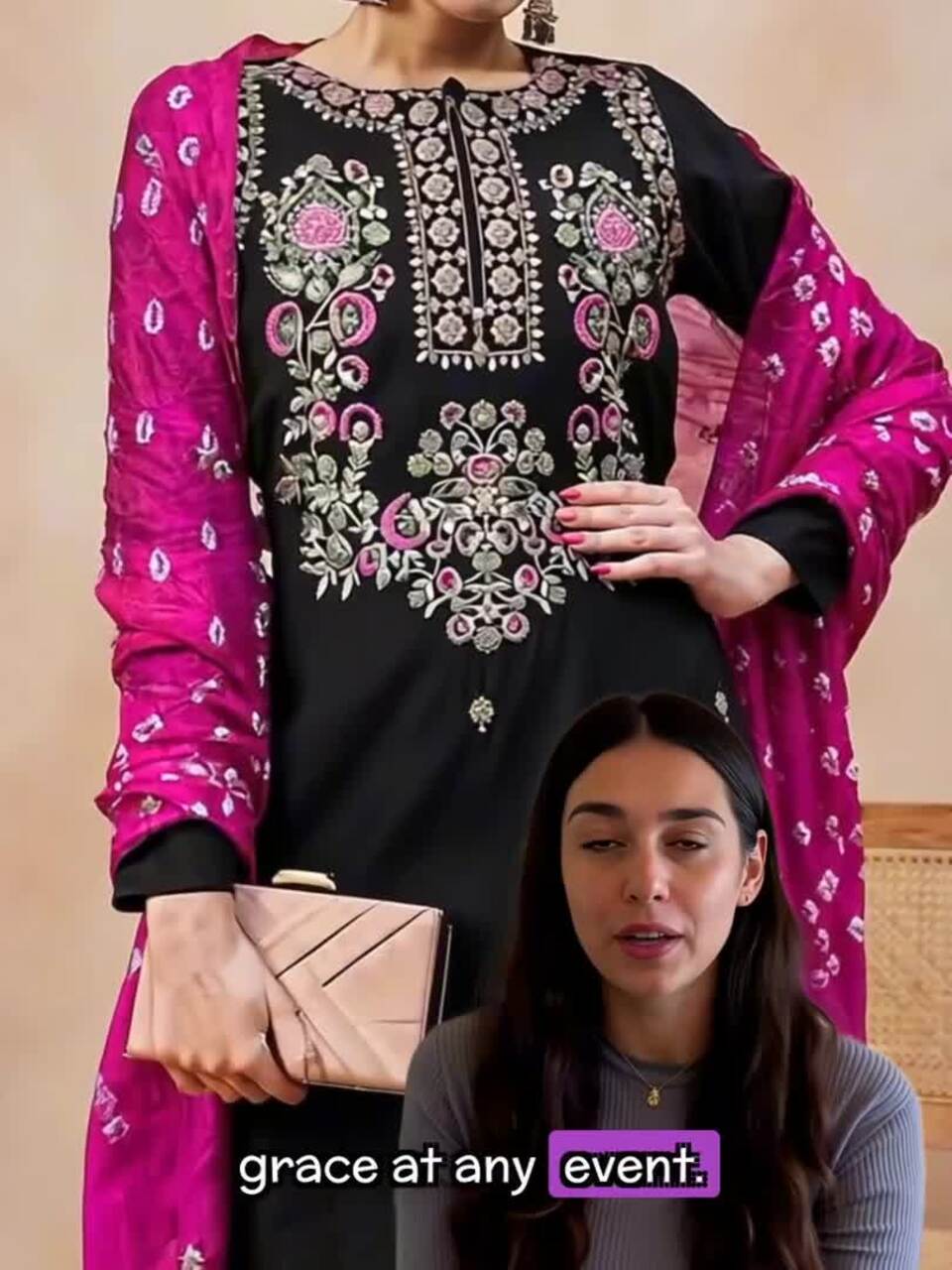 ワンピース Elegant floral cut work embroidery kurta Chic Off White Kurta With Embroidered Floral Patchwork