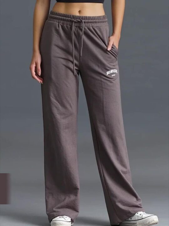 Buy Bonkers Corner Women Grey Wide-Leg Sweatpants Track Pants