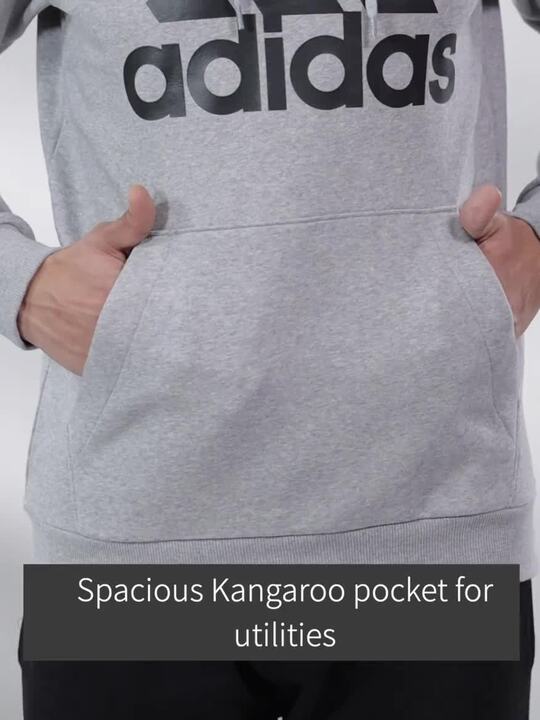 Buy ADIDAS Men Grey Melange Black BL FL Hooded Sweatshirt