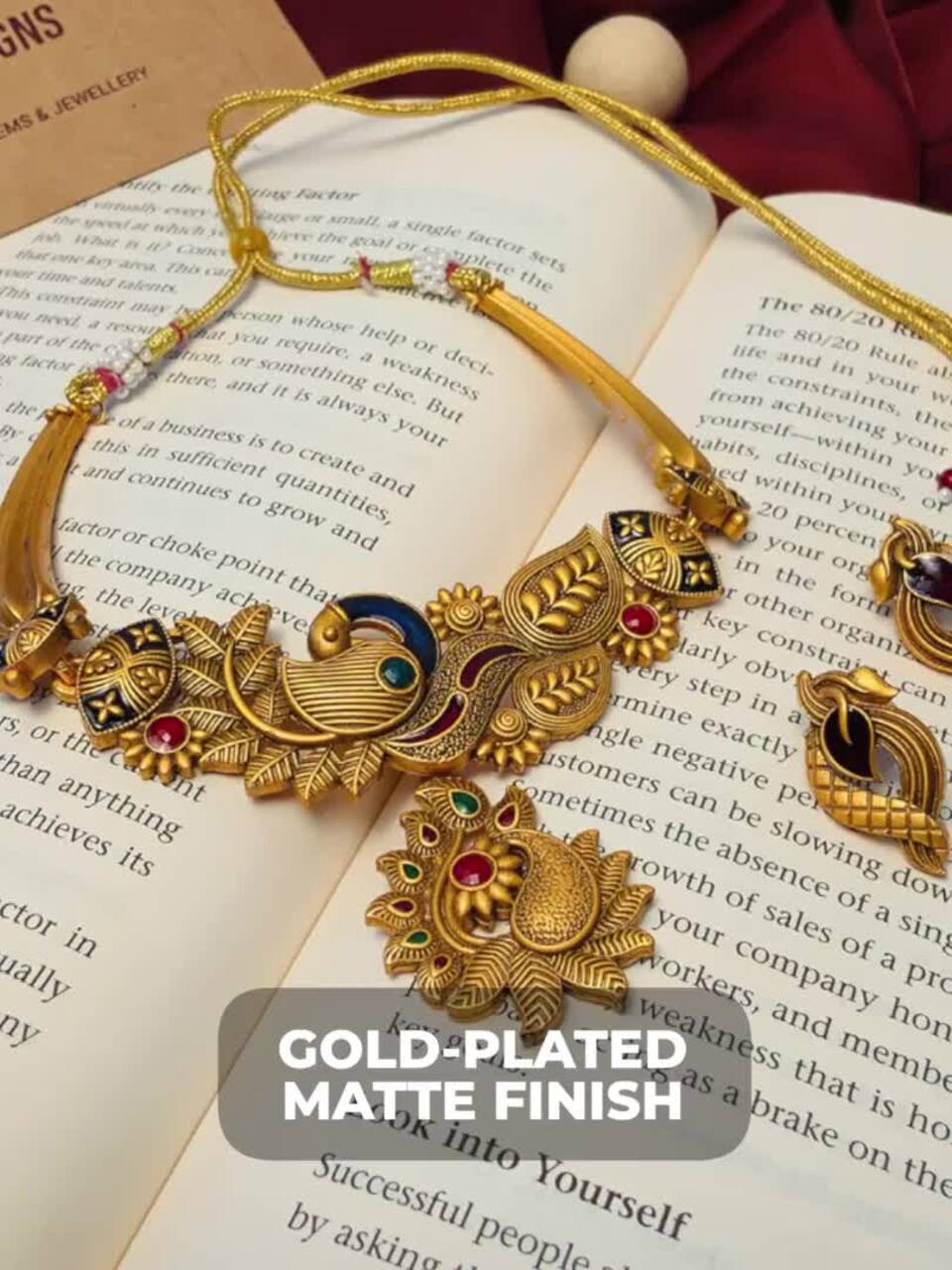 Matte Gold Jewellery Mat Jewellery Set Buy ABDESIGNS Gold- Plated