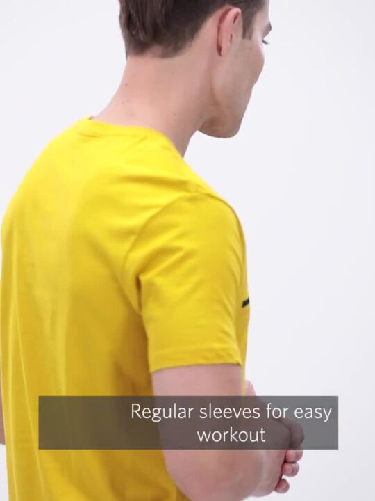 Buy HRX by Hrithik Roshan Men Yellow Printed Cotton Pure Cotton T-shirt -  Tshirts for Men 1700944
