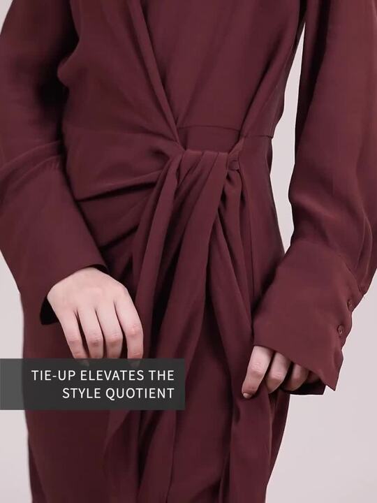 Buy MANGO Women Burgundy Wrap Dress - Dresses for Women 16708872 | Myntra Buy MANGO Women Burgundy Wrap Dress - Dresses for Women 16708872 | Myntra