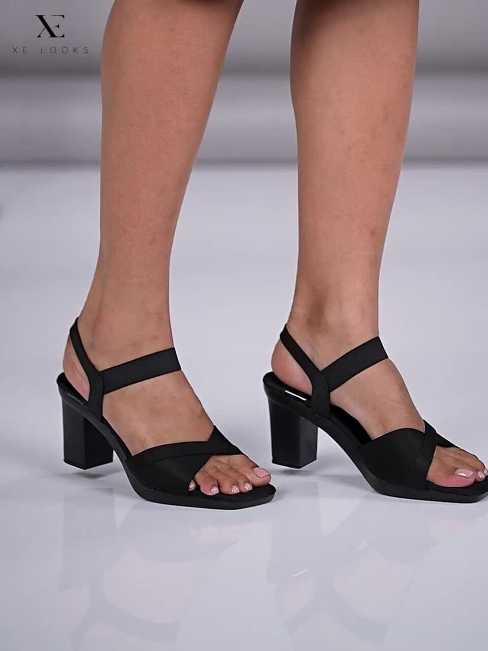 Buy XE Looks Open Toe Back Straps Black Heels Heels for Women