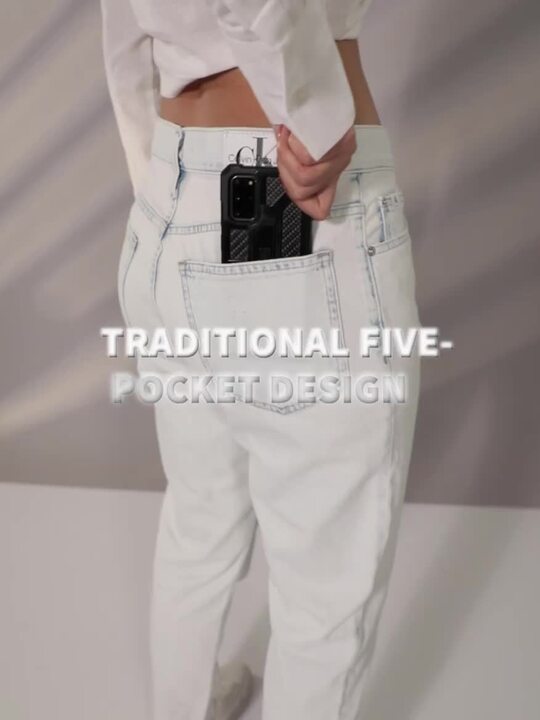 Buy Calvin Klein Jeans Women Pure Cotton Mom Fit Bleached Jeans