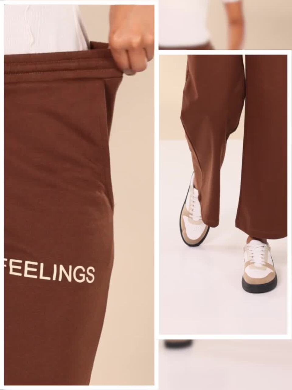 Buy SASSAFRAS Women Brown Track Pants - Track Pants for Women