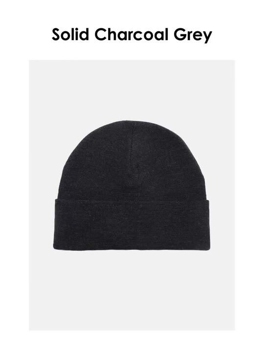 Buy WROGN Unisex Charcoal Grey Solid Acrylic Beanie - Caps for
