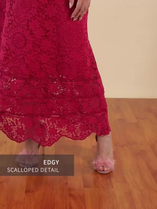 Buy NASTY GAL Magenta Floral Lace A-Line Strappy Maxi Dress - Dresses for  Women 20956594 | Myntra