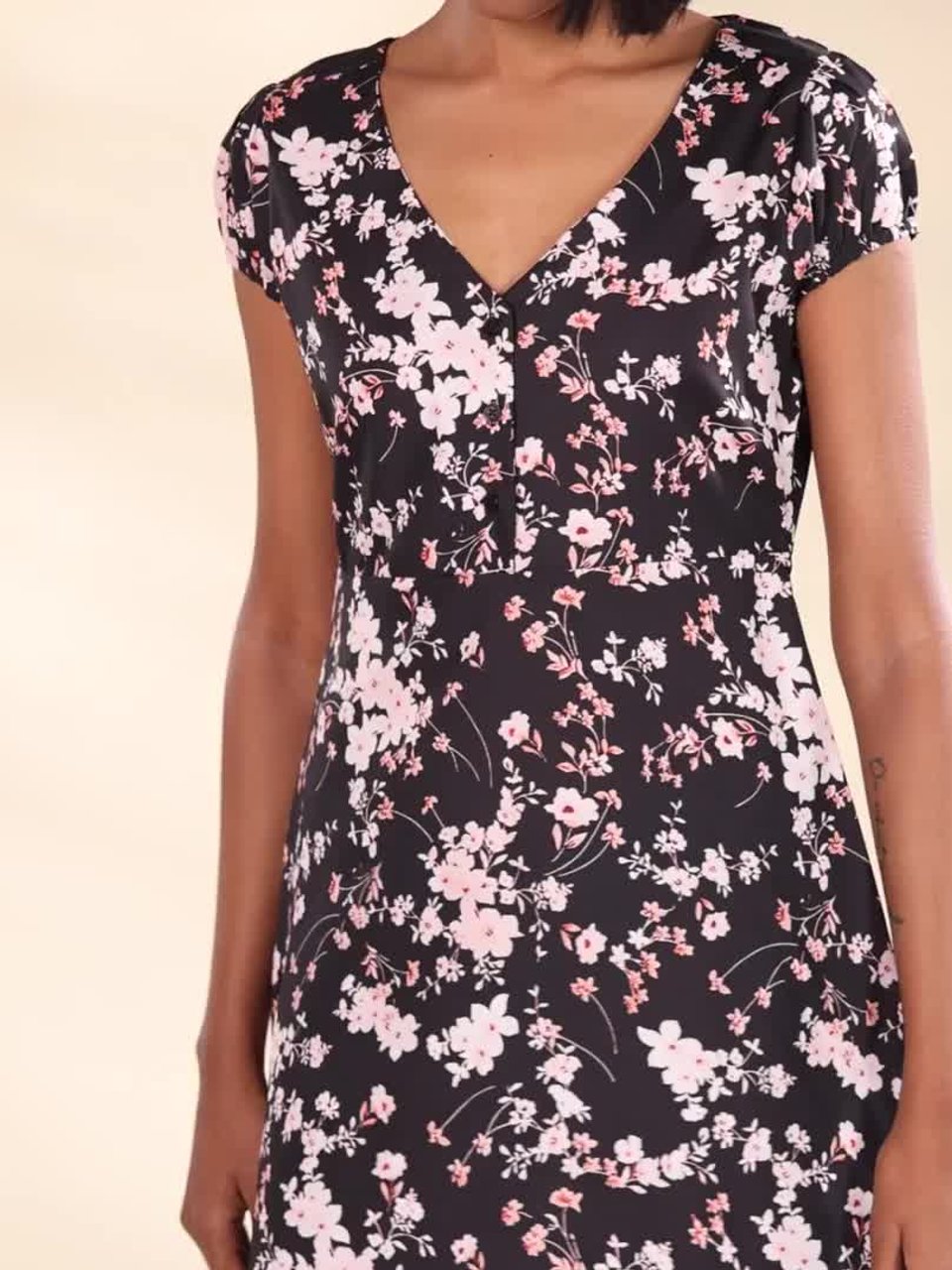 Buy DressBerry Floral Print Puff Sleeve A-Line Mini Dress