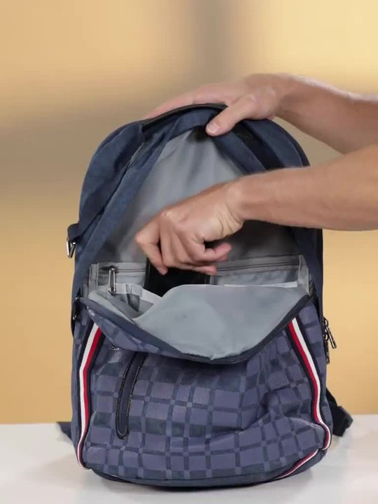 Buy Tommy Hilfiger Unisex Navy Blue Geometric Print Laptop 