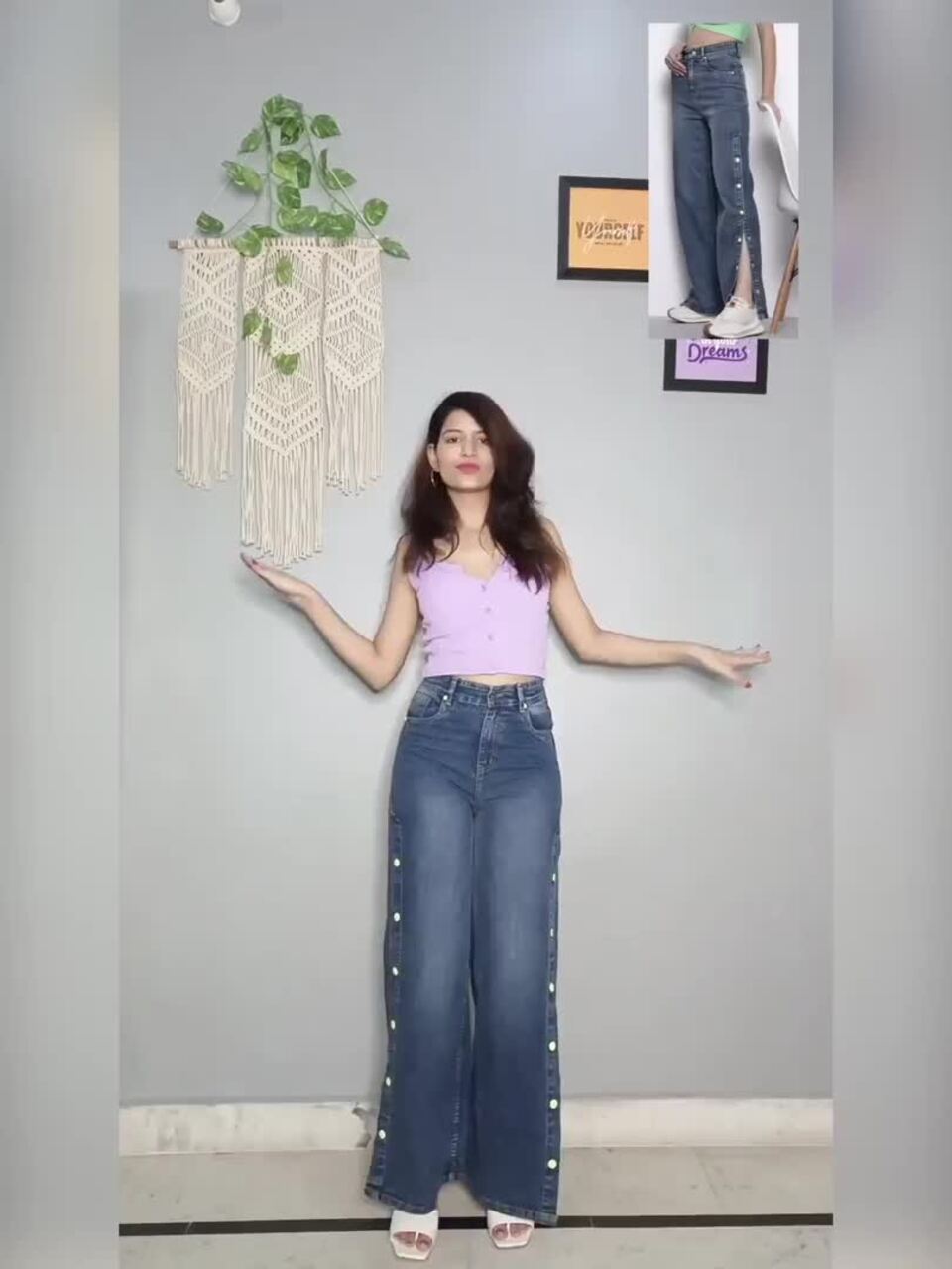 Buy SASSAFRAS Women High-Rise Straight Fit Side Slit Jeans Jeans