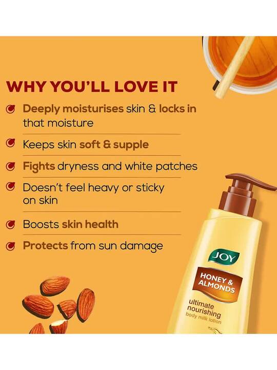 JOY Honey Almonds Summer Body Lotion For Dry Skin With Shea Butter 400ml